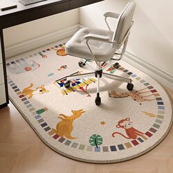 Children's Room Chair Floor Mat Bedroom Study Desk Swivel Chair Mat Reading Area Non-Slip Silent Study Chair Carpet