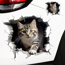Cute Cartoon Walking Cat Car Sticker Body Scratch Cover Decoration Bumper Waterproof Electric Vehicle Decal
