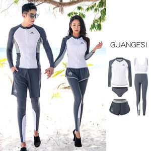 
Couple diving suits for women split long sleeves trousers sun protection swimsuit jellyfish suit men and women snorkeling suit surfing suits swimsuit
