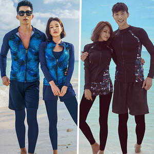 
Couple swimsuit two-piece long-sleeved trousers sun protection quick-drying men's and women's surfing and snorkeling suit vacation hot spring suit swimming