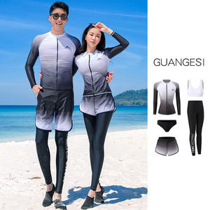 
Couple split diving suit quick-drying zipper sun protection jellyfish suit men and women long-sleeved swimsuit surf suit sports suit