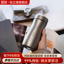 Tiliving Pure Titanium Mini Thermos Cup for Men and Women, Portable Travel Water Cup, Double-Layer Small Tea Cup for Personal Use