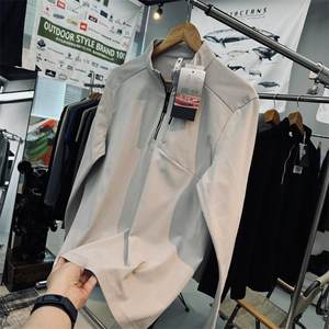 
Hygroscopic quick-drying breathable technology self-heating men's sports outdoor and outdoor fitted half-zipper integrated fleece fleece jacket