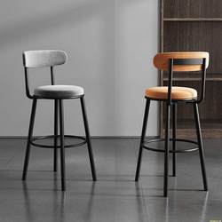Bar stool bar stool Nordic bar chair wrought iron chair light luxury home backrest cafe bar chair front desk chair