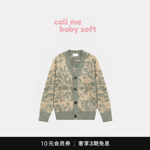 
callmebabysoft floral sfumato jacquard alpaca sweater casual men's and women's cardigan V-neck sweater