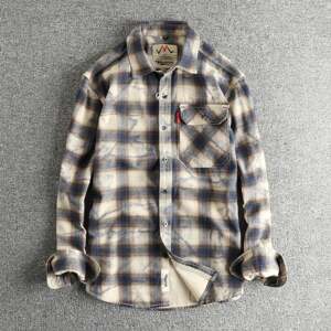 Hong Kong purchase of American retro plaid work shirts for men, cotton contrasting colors, natural washed spring and autumn shirts and jackets for men