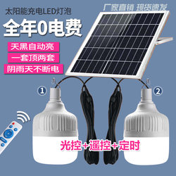 Solar Light Bulb, One for Two, Super Bright, High-Power, for Home Indoor Bedroom and Living Room Lighting, Outdoor Waterproof Garden Light