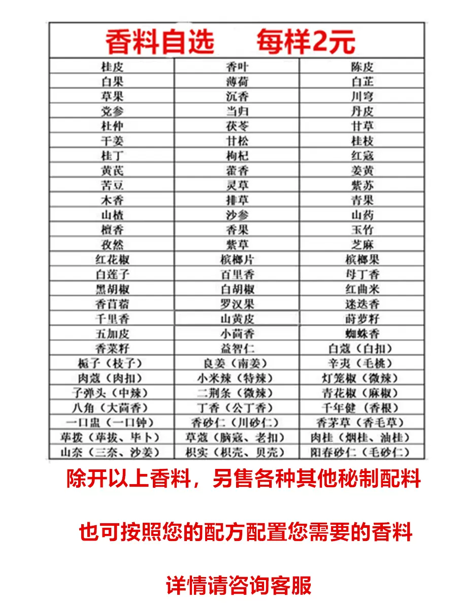 大料香料调料大全四川香辛料散装调味料秘制卤料火锅料烤鸭腌料