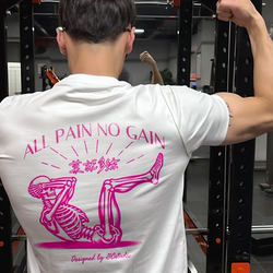 All Pain No Gain, if You Suck at It, Practice More Crunches, Abdominal Muscles, Weightlifting, Fitness, Pure Cotton Short-Sleeve T-Shirt for Men and Women