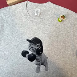 Weightlifting Kitten Meme Picture Heavy Cotton Short-Sleeve T-Shirt Creative Fitness Sports Print Loose Fit for Men and Women
