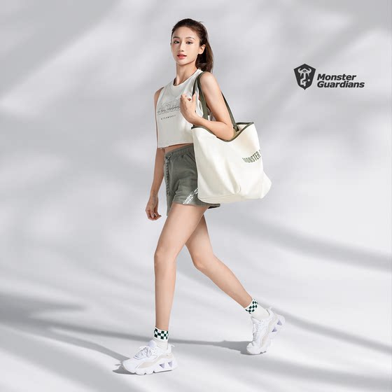 Monster Guardians sports leisure bag female couple casual large -capacity shoulder bag shoulder canvas bag