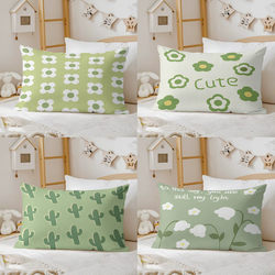 Green Fresh Sofa Cushion Cover, Headboard Cushion, Bed Cushion, Sofa Pillow with Insert, Versatile, High-End Feel for Guesthouses