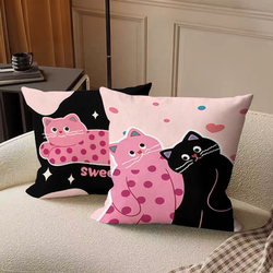 Spotted Cat Pillowcase ins Style Cartoon Living Room Sofa Cushion Office Lunch Break Lumbar Cushion Dormitory Cushion