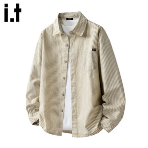 
it:5cm/FIVECM Retro American striped lapel long-sleeved shirt men's 2025 spring and autumn shirt jacket