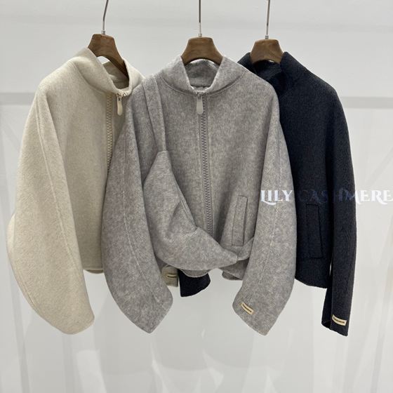 
2025 Autumn and Winter New Double-sided Wool Coat Women's Short Korean Style Loose Slim Wool Coat with Bag