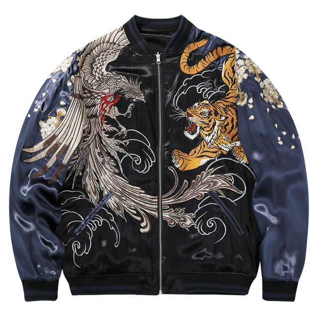 Qian Xiangguo fashion brand double-sided heavy-duty embroidered jacket ...