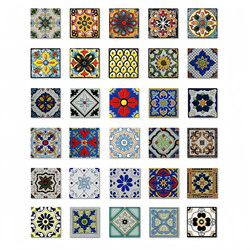 Colorful Geometric Small Tiles 100X100 American-Style Handmade Vintage Kitchen Bathroom Border Balcony Decorative Tiles