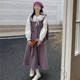 Plus size fat girl mm autumn Korean style Japanese corduroy embroidered vest jacket women's loose doll collar shirt