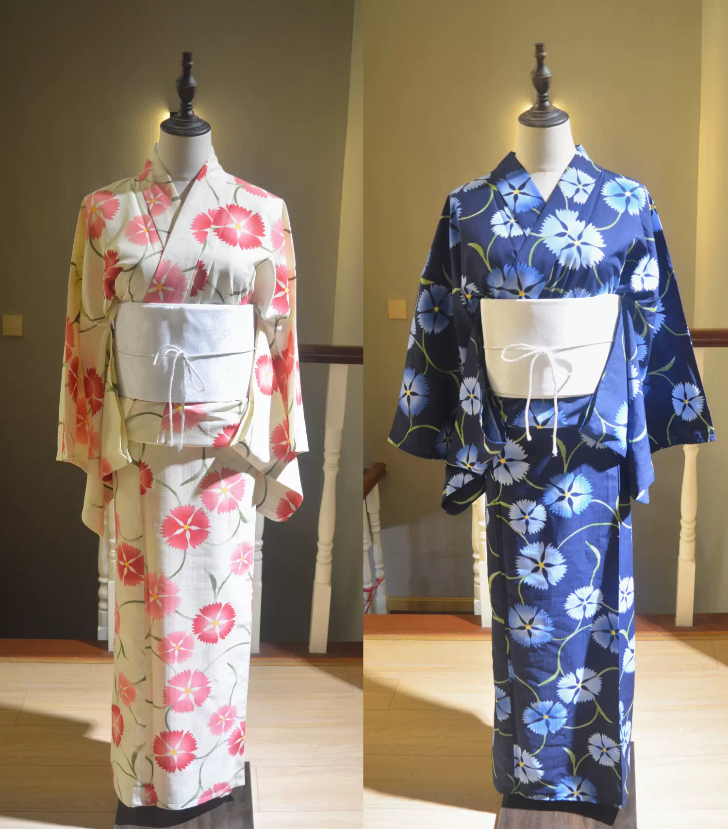 日本女士传统和服浴衣日系浴袍外穿YUKATA新材质化纤抗皱轻薄柔软-Taobao