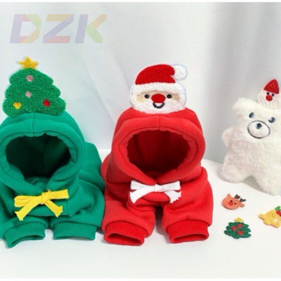 Pet dog and cat sweatshirt autumn and winter new Teddy French bulldog medium dog Christmas holiday cat supplies clothes.3