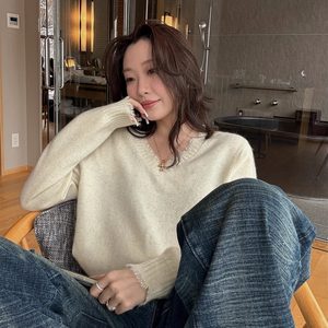 
SHINE's own Tibetan soft gold 100% yak cashmere Yunrou skin-friendly four-color loose pullover knitted sweater