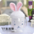 8oz cute rabbit brushed double glass cup 