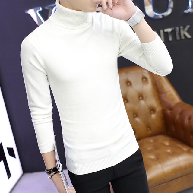 Autumn and winter turtleneck sweaters for men, slim and trendy knitted ...