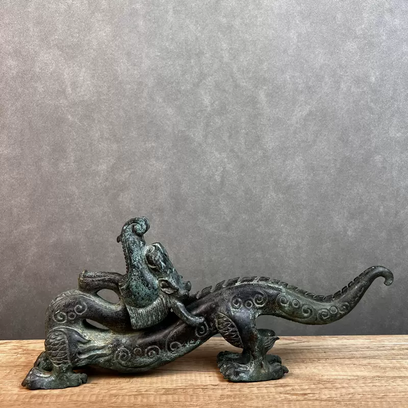 国内稀少★虎符 古代調兵用の証憑★ 清朝 雍正年製 青銅器置物 珍蔵 中国古玩 中国古美術 総長：12cm LZ-115