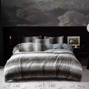
Fisbach high-end Class A rabbit plush four-piece milk velvet winter quilt cover thickened Jirong sheets to keep warm