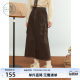 Zihan retro denim worker dress skirt female autumn new Marad casual high waist mid -length A -line skirt
