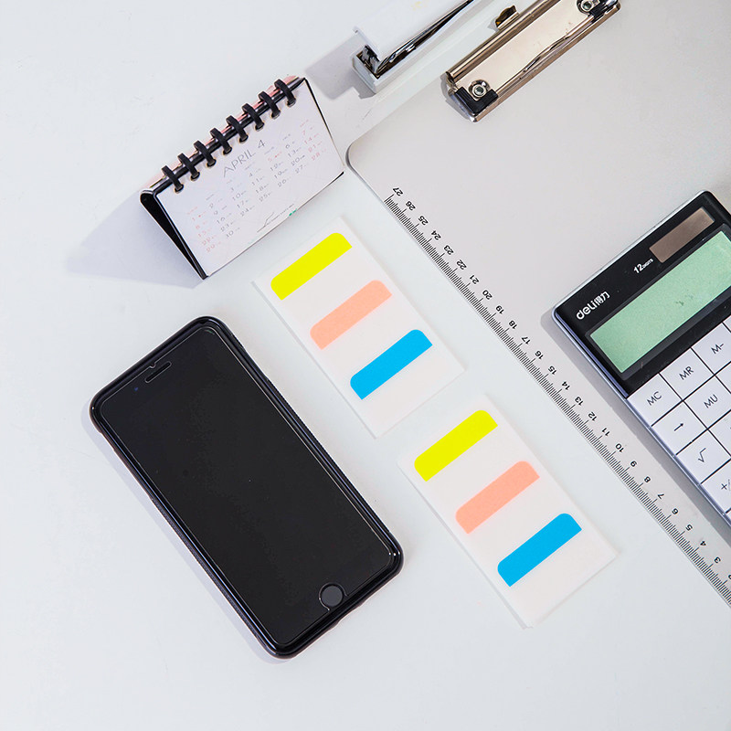 델리 25904 인덱스 라벨 인디케이터 마크 탈착식 분류 스티커 메모지 형광 스티커-