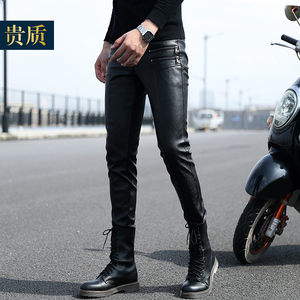 
Leather pants men plus velvet thickened 2025 new leather pants tight elastic motorcycle leather pants motorcycle leather pants men slim fit