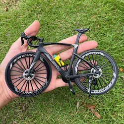 Bicycle Model Alloy Curved Handlebar Soft-Tail Movable Mountain Bike Simulation Gradient Road Bike Racing Toy