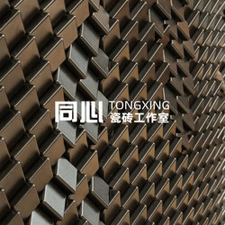 Inclined Square Three-Dimensional Mosaic Tiles for Dining, Hotel, and Club Ceramic Art Background Walls, Handmade Tile Mosaics