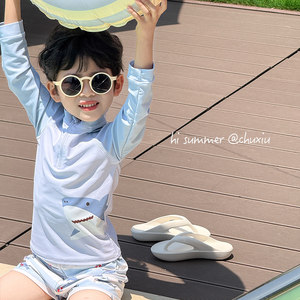 
Children's swimsuits, boys, long-sleeved sun protection, quick-drying children's boys swimsuits, medium-sized children's quick-drying swimming trunk suits, swimsuits