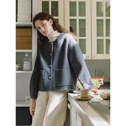Guoe "finland Polar Night" Superfine Australian Wool Double-sided Wool Jacket Women's Short Premium Small Fragrance Style 31148