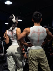 Unisex Gothic Style Breathedivinity Tight-Fitting High-Elastic Fitness Sports Sleeveless Vest