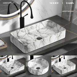 Nordic Countertop Washbasin Bathroom Sink Single Basin Balcony Small Size Washbasin Household Ceramic Washbasin Stone Pattern