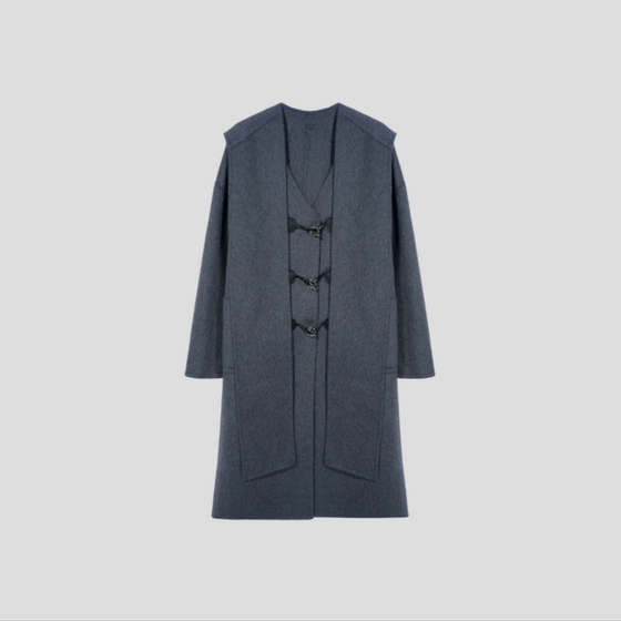 
S5F56012 Winter loose and warm autumn and winter temperament mid-length woolen coat 6012