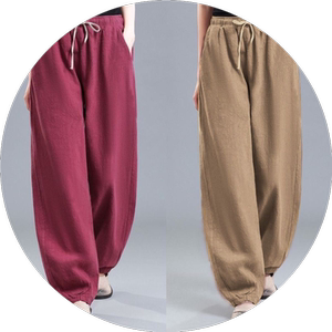 
Foreign trade withdrawal of the counter and clearance of the warehouse summer cotton and linen pants summer high-end bloomers new elastic loose harem pants