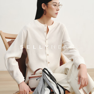 
SELLYNEAR Maternity Spring Shirt Tops 2026 New Fashion Loose Pregnancy Style Western Style Breastfeeding Shirt