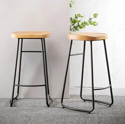 Simple Modern Home Bar Stool High Stool Creative Leisure Bar Chair Milk Tea Shop Dining Stool Solid Wood Front Desk Chair