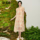 TALASA printed sleeveless two-piece dress 2025 summer new printed pleated loose slim design long skirt