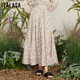 TALASA cotton floral skirt 2025 spring and summer new high-waist splicing design elegant temperament long skirt