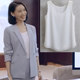 
After Gao Lu's relationship with the United States, Shu Qing's same white round neck base vest chiffon shirt women's suit base OL top summer