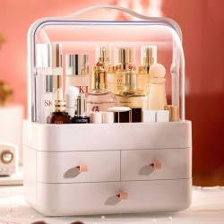 Internet-Famous Cosmetics Storage Box, Dormitory Desktop Dust-Proof Simple Household Organizer, Dressing Table Skincare Product Storage Rack