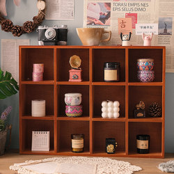 Retro Solid Wood Zakka Wall-Mounted Wall Storage Rack Twelve-Square Grids Desktop Storage Box Ornaments Blind Box Storage Rack