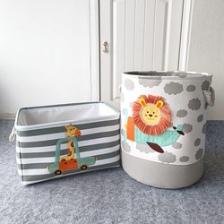 Children's Toy Storage Basket, Thickened Fabric, Plush Doll Storage Basket, Cartoon Large-Capacity Storage Box