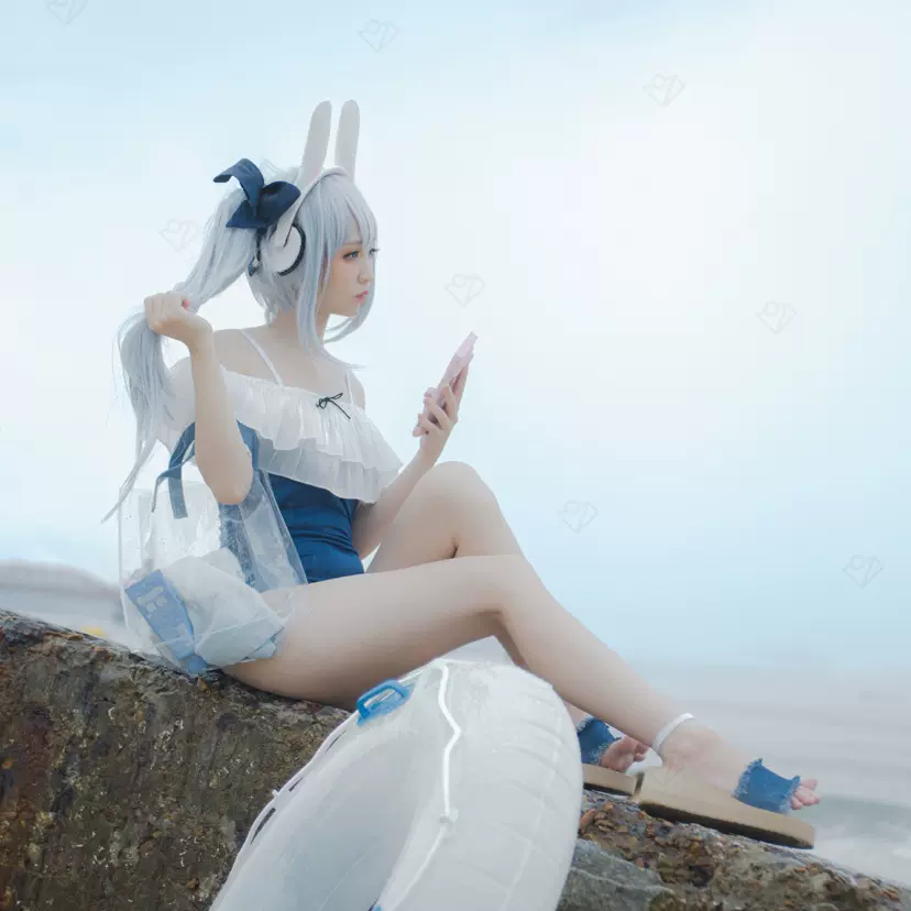 ブルーアーカイブ 月雪ミヤコ(水着) 衣装Sサイズ+ウィッグ