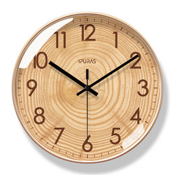 Clocks, Wall Clocks, Living Room, Simple, Modern, Elegant, 2025 New Model, Wall-Mounted Clock, Wood Grain, New Chinese Style, Wall Watch, Home Use
